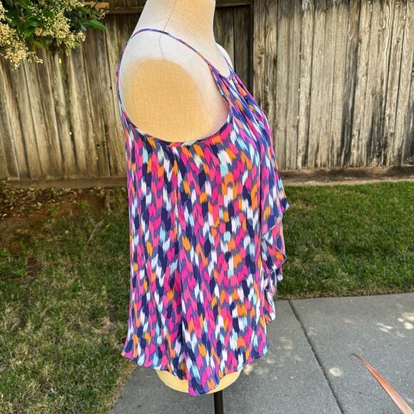 Tori Richard 100% Silk Sleeveless Geometric Abstract Blouse Women’s Size 0 - Picture 4 of 10